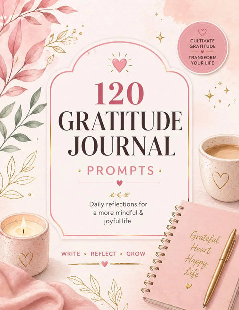Gratitude Journal Prompts Printable PDF for Mindfulness Self Growth Daily Reflection - Ready to Print