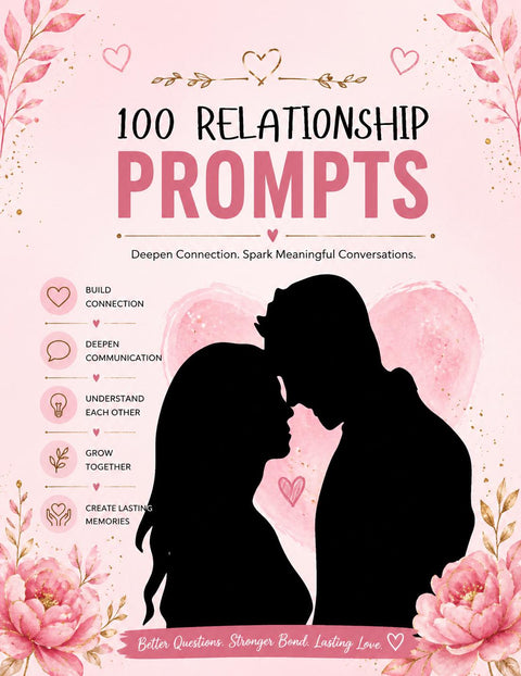 100 Relationship Prompts Printable Couples Journal Communication Cards - Ready to Print
