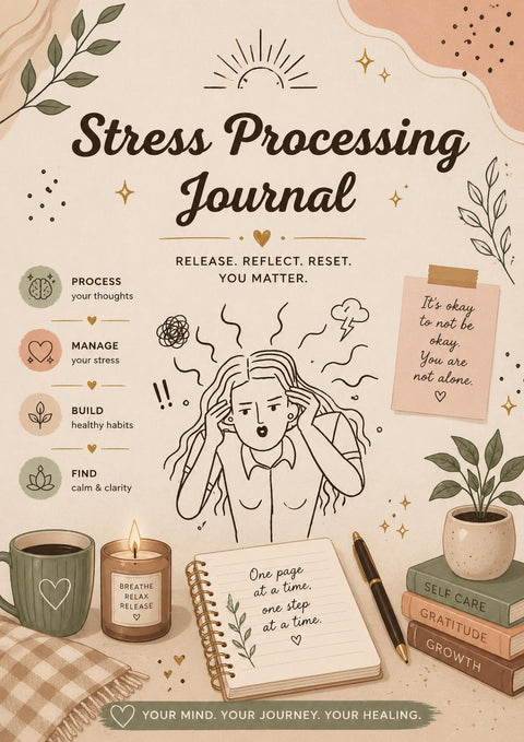 Stress Relief Journal Printable Anxiety & Mindfulness Planner - Ready to Print