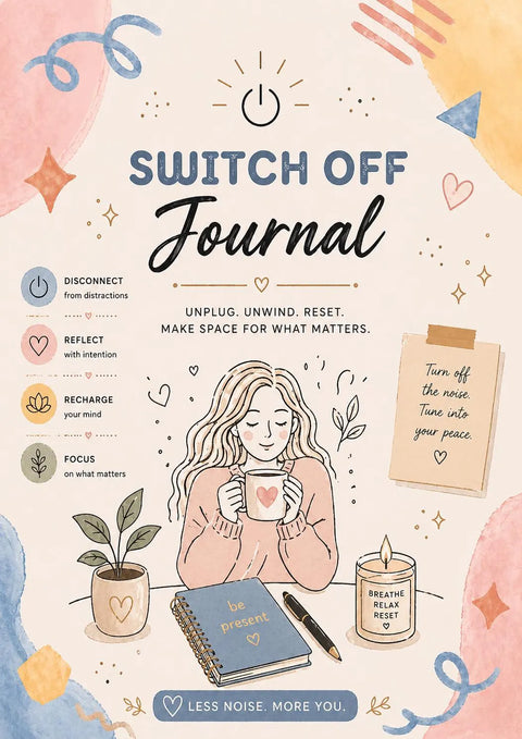 Digital Detox Journal Printable Mindfulness & Self Care Planner - Ready to Print