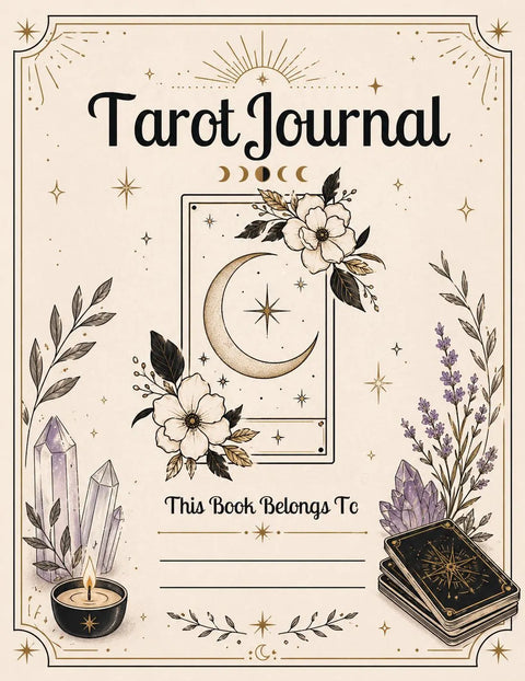 Printable Tarot Journal – Spiritual Reading Planner, Intuition Tracker (Digital Download) Ready to Print