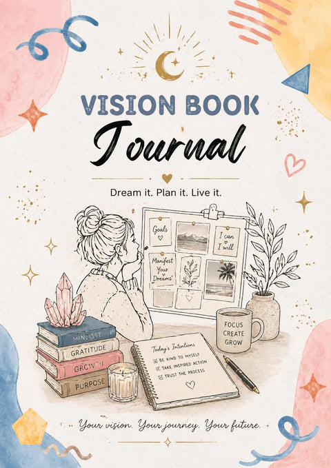 Vision Board Journal Printable Goal Setting & Manifestation Planner - Ready to Print
