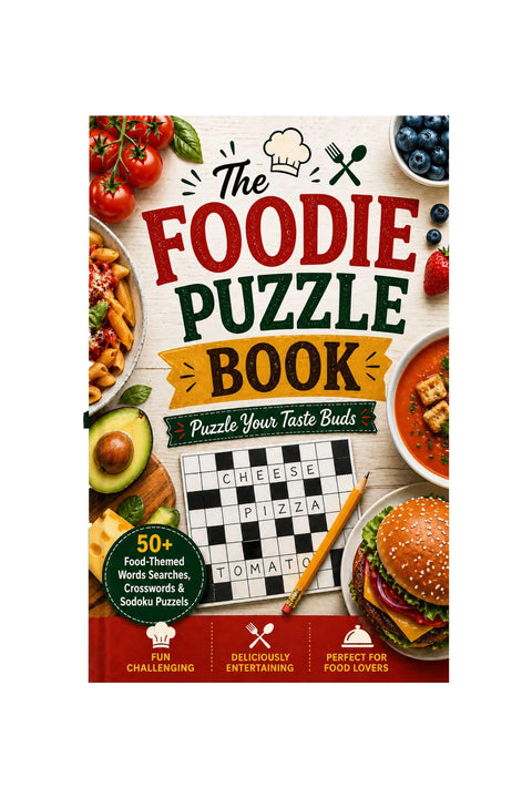 Foodie Puzzle Book, Word Search, Crosswords, Sudoku (Digital Download)
