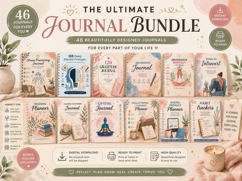 46-in-1 Journals & Planners Bundle | Self Growth, Manifestation, Business (Digital Download)