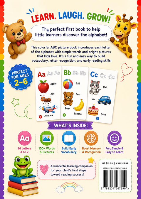 My First ABC Alphabet Picture Book | Ages 2-6 Learning (PDF Download)