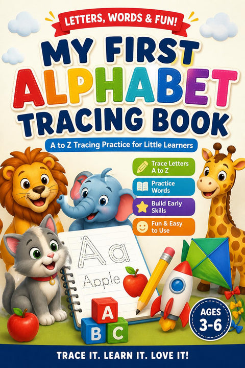 Kids Cursive Tracing Workbook | Alphabet A-Z Practice Book (Ages 3-6)