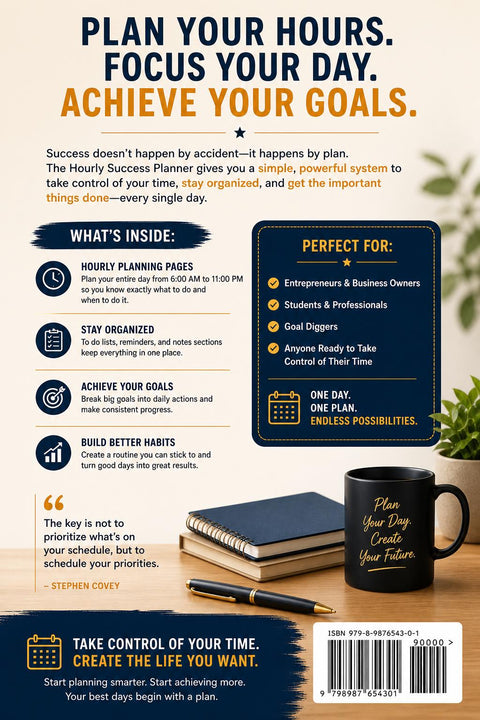 Hourly Success Planner | Daily Productivity Time Blocking (Digital Download)