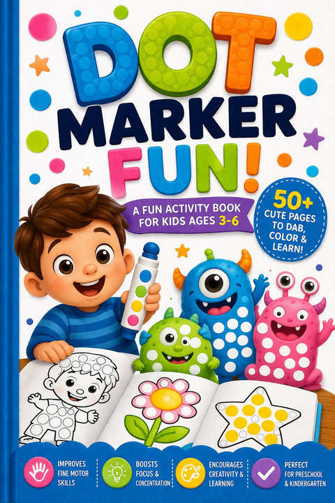 Dot Marker Activity Book for Boys Ages 3-6 | Preschool Learning Fun (PDF)