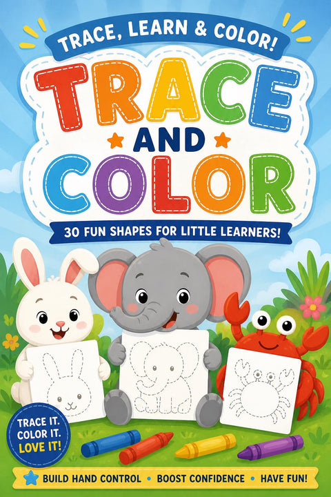 Kids Tracing Workbook | Shapes, Pencil Control, Fine Motor Skills (Printable PDF)