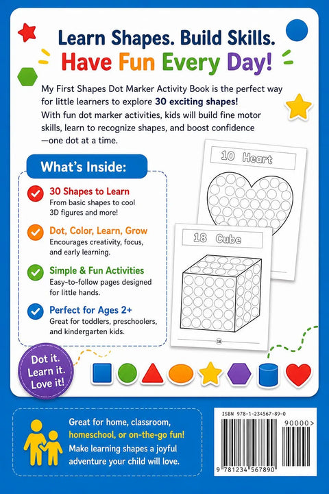 Shapes Dot Marker Activity Book for Toddlers | Preschool Learning Skills (Digital Download)