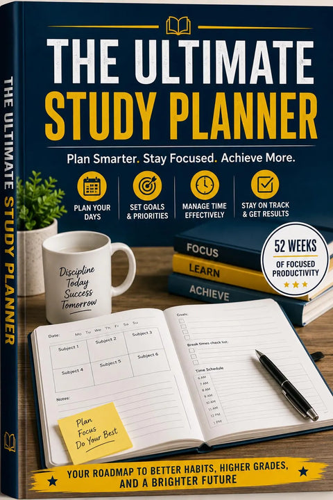 Ultimate Study Planner for Students | Daily Academic Organizer, Goal Tracker, Productivity Journal & Time Manager