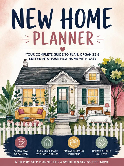 New Home Planner, Moving Organization Workbook, Home Setup Checklist (Printable PDF)