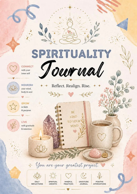 Spiritual Journal Printable Mindfulness Planner Gratitude & Reflection Pages - Ready to Print