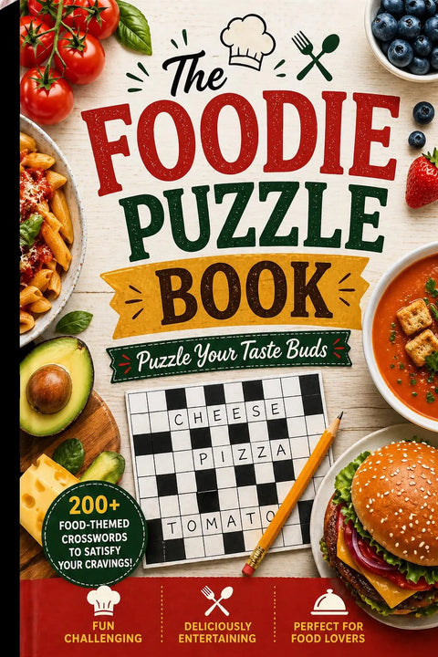 Foodie Puzzle Book, Word Search, Crosswords, Sudoku (Digital Download)