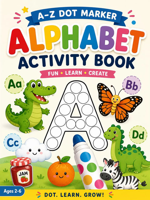 Alphabet Dot Marker Activity Book for Toddlers Ages 2-6 (Printable PDF)