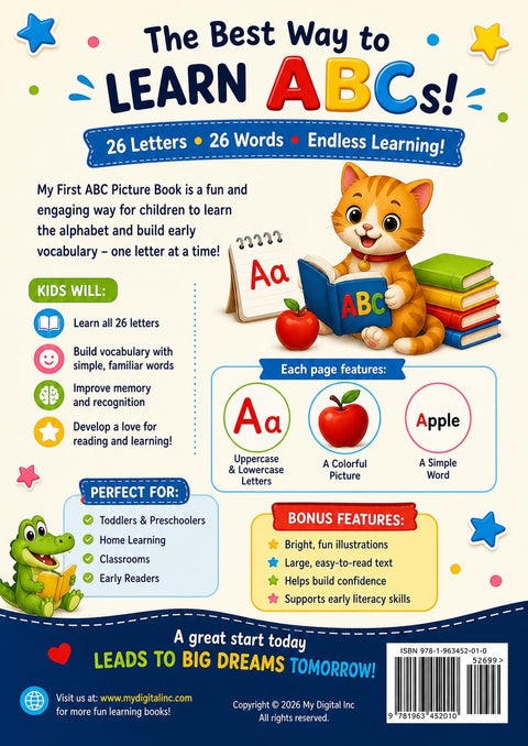 My First ABC Picture Book | Toddler Preschool Letter Practice (Printable PDF)
