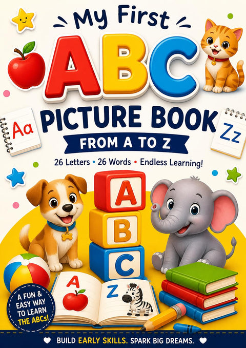 My First ABC Picture Book | Toddler Preschool Letter Practice (Printable PDF)