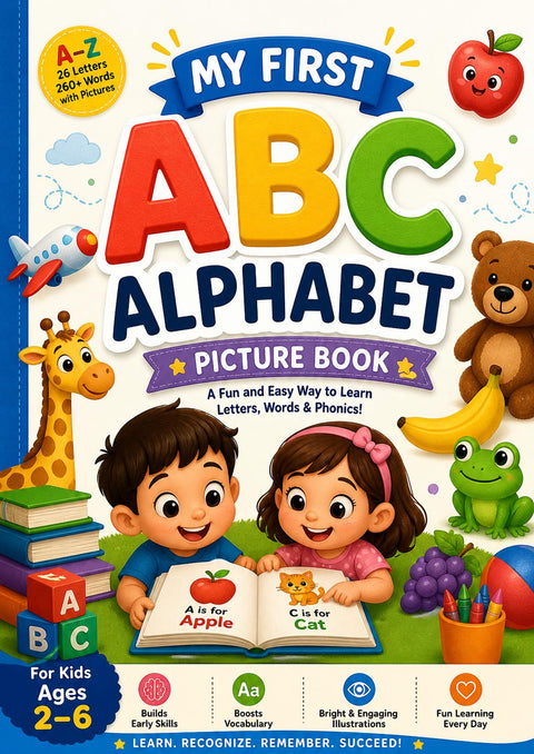 My First ABC Alphabet Picture Book | Ages 2-6 Learning (PDF Download)