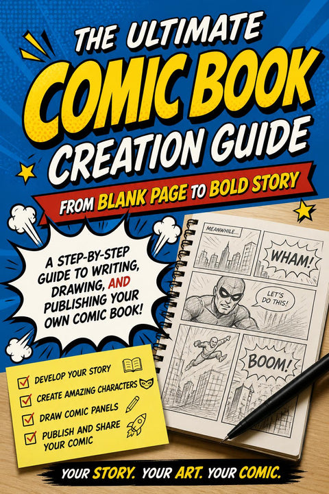 Comic Book Creation Guide | Step-by-Step Story Writing, Drawing (PDF)