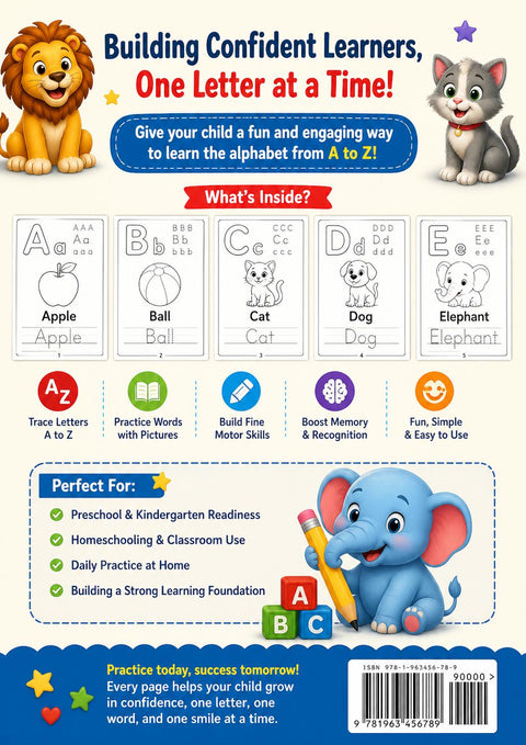 Kids Cursive Tracing Workbook | Alphabet A-Z Practice Book (Ages 3-6)
