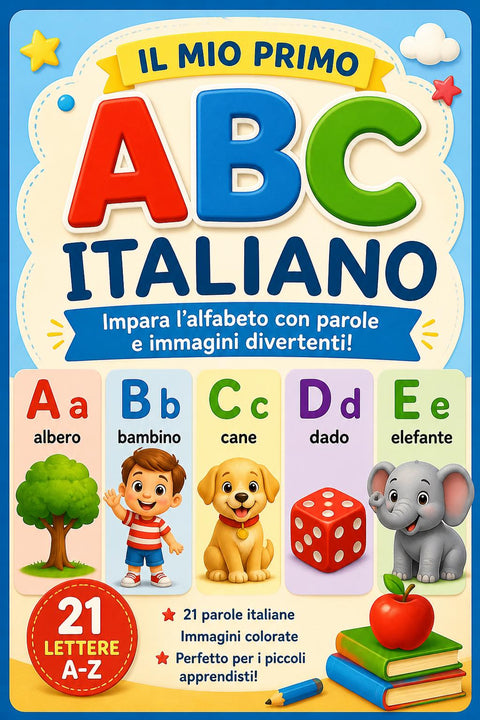 Italian Alphabet Tracing Book for Kids | Learn ABCs, Vocabulary (PDF Download)