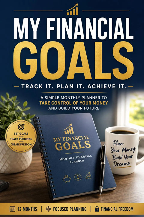Monthly Budget Planner, Financial Goals Tracker, Expense Management Journal (Printable PDF)