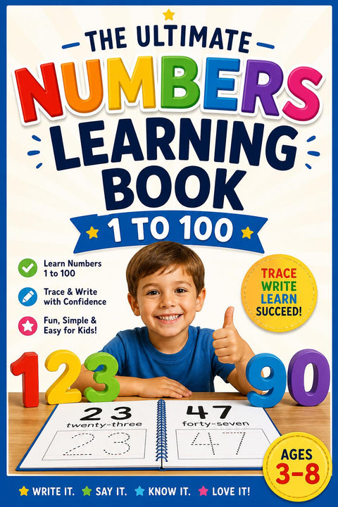 Numbers Tracing Book 1-100, Preschool Math Workbook, Learn to Write Numbers (Printable PDF)