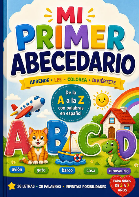 Spanish Alphabet Tracing Book for Kids Ages 3-7, Learn ABC Workbook (Printable PDF)