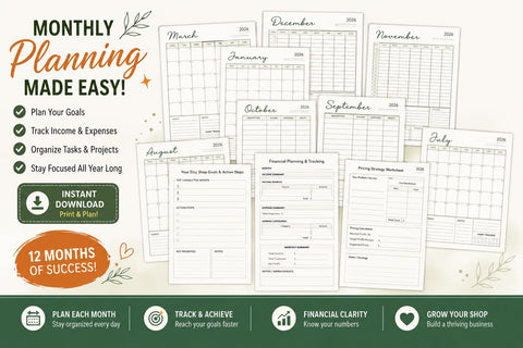 2026 Etsy Shop Business Planner – 8.5 x 11 in (PDF + PNG) | Digital Download Only