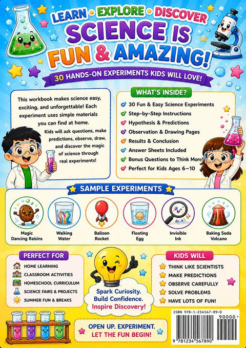 Kids Science Experiment Workbook | Ages 6-10 STEM Activities (Digital Download)