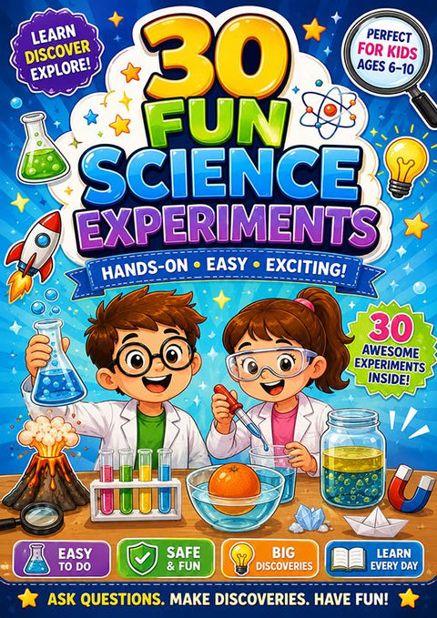 30 Fun Science Experiments for Kids | Printable STEM Worksheets (Ages 6-10) (PDF)