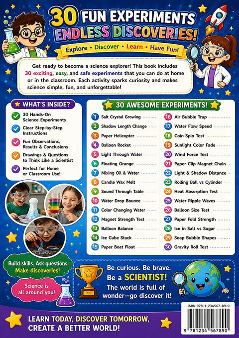 30 Fun Science Experiments for Kids | Printable STEM Worksheets (Ages 6-10) (PDF)