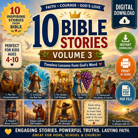 10 Bible Stories Volume 3 for Kids | Christian Printable Storybook (PDF Download)