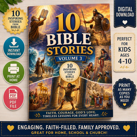 10 Bible Stories Volume 3 for Kids | Christian Printable Storybook (PDF Download)