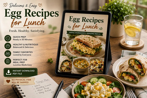 Egg Recipes for Lunch Cookbook | Easy Healthy Meal Prep (Digital PDF)