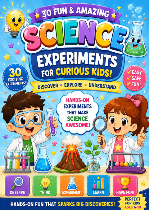 30 Science Experiments Bundle for Kids | STEM Worksheets, Answer Sheets (PDF Download)