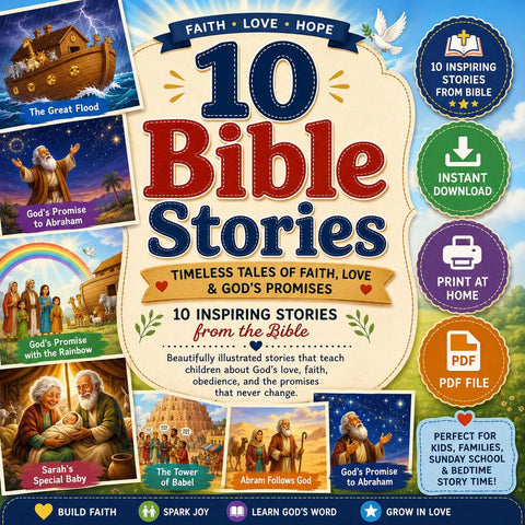 10 Bible Stories Volume 1 for Kids | Christian Storybook (PDF Download)