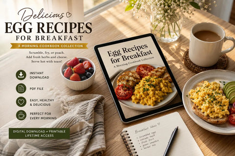 Egg Recipes Cookbook | Easy Breakfast, Omelets, Scrambled Eggs (Digital Download)