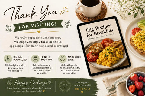 Egg Recipes Cookbook | Easy Breakfast, Omelets, Scrambled Eggs (Digital Download)