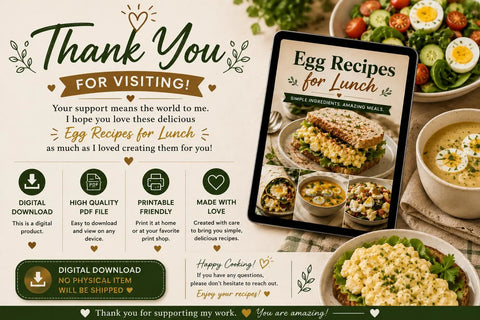 Egg Recipes for Lunch Cookbook | Easy Healthy Meal Prep (Digital PDF)