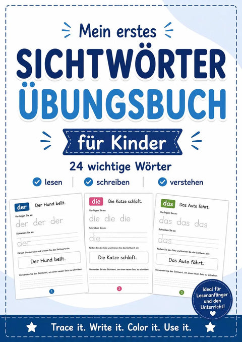 German Sight Words Workbook for Kids | Learn to Read German (Ages 5+) (PDF)