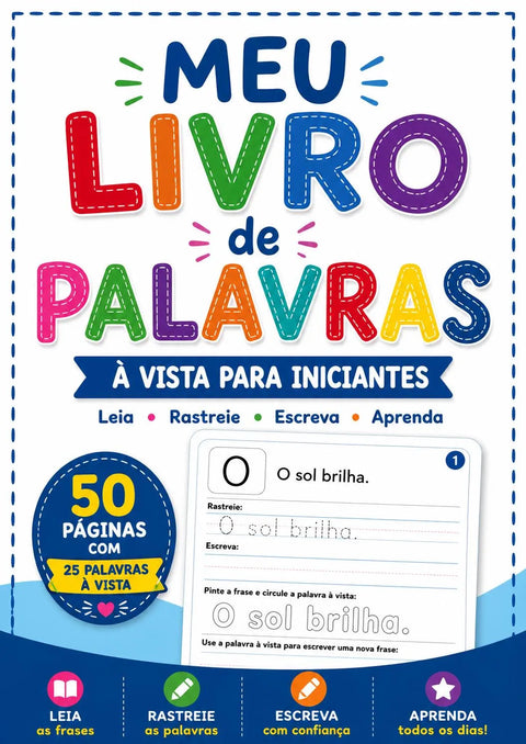 Portuguese Sight Words Workbook for Kids Ages 4-8 | Learn to Read & Write (Printable PDF)