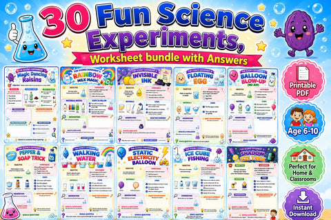 Kids Science Experiment Workbook | Ages 6-10 STEM Activities (Digital Download)