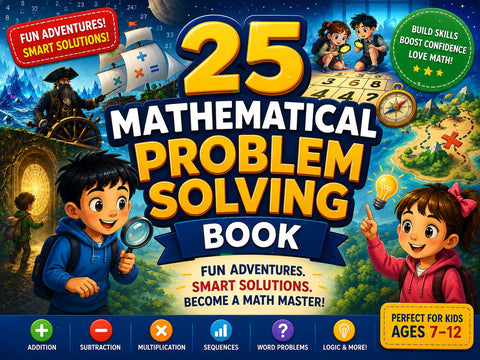 25 Mathematical Problem Solving Book | Kids Math Adventure Workbook | Printable PDF | Homeschool Math Activities | Ages 7-12 (Printable PDF)